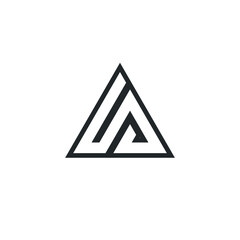 Triangle logo - abstract prism geometric shape graphic geometry line futuristic polygonal layout marketing perspective corporate tech delta spectrum business