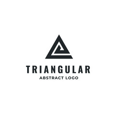 Triangle logo - abstract prism geometric shape graphic geometry line futuristic polygonal layout marketing perspective corporate tech delta spectrum business
