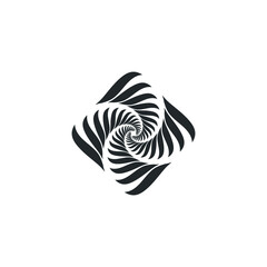 Vortex Circle logo abstract circle shape - spiral motion twirl twist curve rotation spin whirlpool radial warp geometric shape for businesses - spinning circle