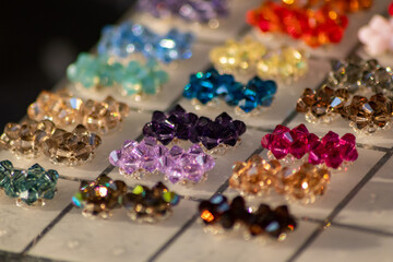 Colorful gemstones as precious jewelry to show your love to girlfriend or wife in different colors with sparkling crystals as expensive rich wealth showing gift reflecting light as glamorous treasure