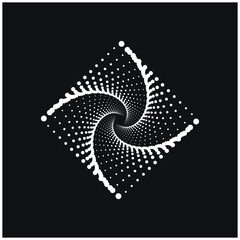 Vortex Circle logo abstract circle shape - spiral motion twirl twist curve rotation spin whirlpool radial warp geometric shape for businesses - spinning circle