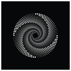 Vortex Circle logo abstract circle shape - spiral motion twirl twist curve rotation spin whirlpool radial warp geometric shape for businesses - spinning circle