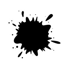 Fototapeta premium Coffee drop splashing silhouette. Liquid stain frame isolated in white background. Flat vector illustration