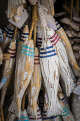 Wooden fishes in Baška craft market