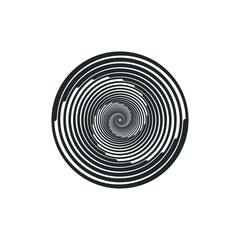 Vortex Circle logo abstract circle shape - spiral motion twirl twist curve rotation spin whirlpool radial warp geometric shape for businesses - spinning circle