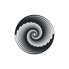 Vortex Circle logo abstract circle shape - spiral motion twirl twist curve rotation spin whirlpool radial warp geometric shape for businesses - spinning circle