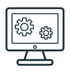 Computer Display Colored Vector Icon