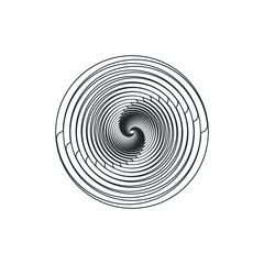 Vortex Circle logo abstract circle shape - spiral motion twirl twist curve rotation spin whirlpool radial warp geometric shape for businesses - spinning circle
