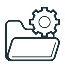 Folder with Gear Colored Vector Icon