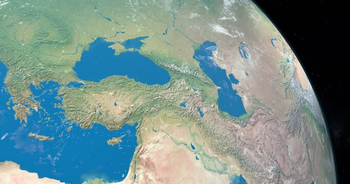 Anatolia Peninsula in planet earth from space