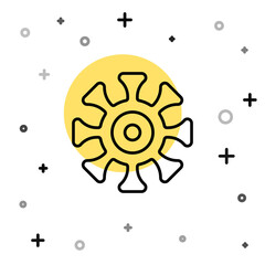 Black line Bacteria icon isolated on white background. Bacteria and germs, microorganism disease causing, cell cancer, microbe, virus, fungi. Random dynamic shapes. Vector