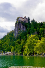 castle bled  on the lake in Bled , Slovenia