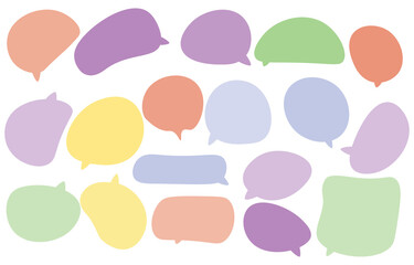 Set colorful speech bubbles on a white background, vector speaking or talk bubble , icon text or communication,comic doddle frame
