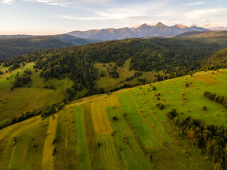Slovakia high Tatras Mountains with meadow, Belianske Tatry Slovakia. Hiking in slovakia moutains.
