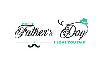 Beautiful happy father's day lettering typography vector. Happy father's day greeting card