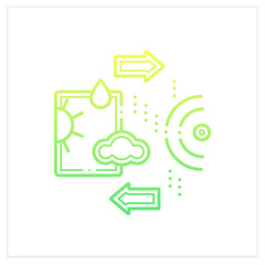 Weather tracking gradient icon. Used to locate precipitation, calculate its motion, and estimate its type.Isolated vector illustration.Suitable to banners, mobile apps and presentation