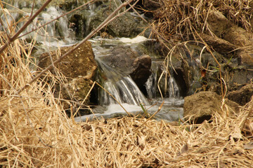 Close up of mini falls