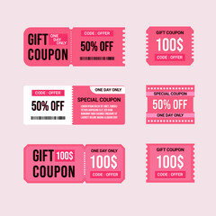 Coupon and discount vouchers templates collection.