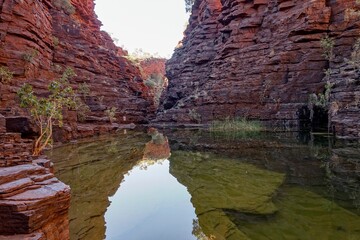 Water pool in Joffre Gorge in Karijini National Park in Western Australia
