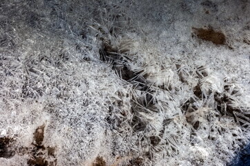 Ice Crystals close-up in Spring (Background, Banner, Wallpaper)