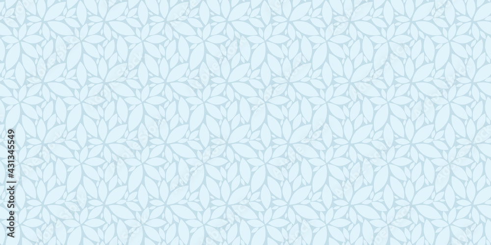 Poster Blue leaves seamless pattern vector background