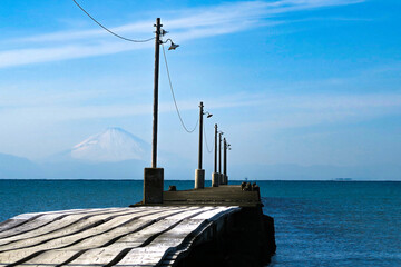 桟橋からの富士山