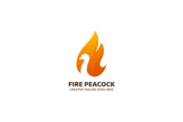 Fire Peacock Gradient Logo Template