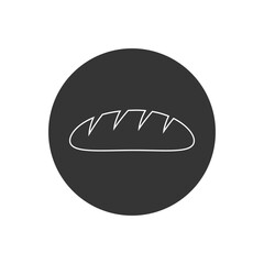 Bread line white icon in flat style. Vector