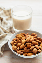 Almond milk and almonds