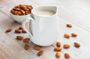 Almond milk and almonds