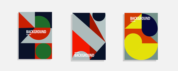Retro geometric abstract covers set. Swiss modernism.