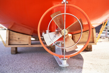 Lifeboat propeller close-up four blade stainless screw © Youril