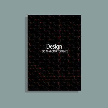 LINE cover design. Colorful isometric shapes on dark background. Eps10 vector template for business card,poster,flyer etc.