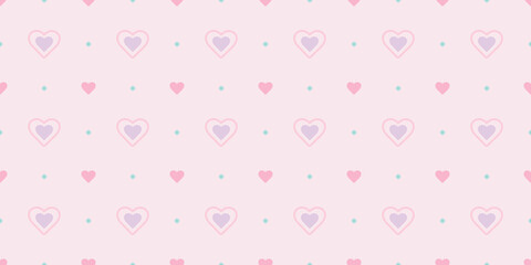 Cute hearts seamless pattern vector background