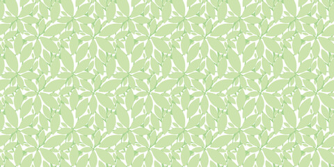 Green leaves seamless repeat pattern vector background