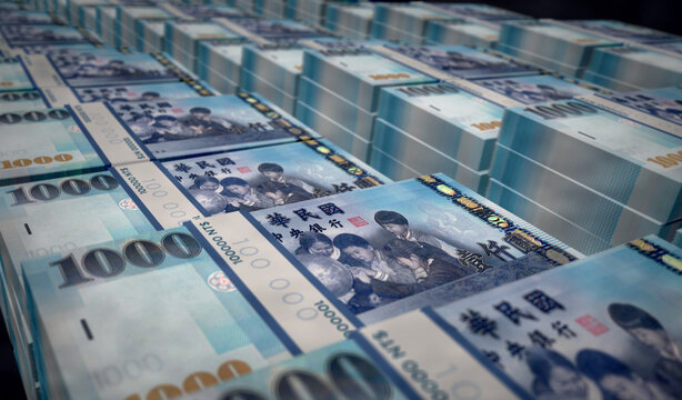 Taiwan Dollar money banknotes pack illustration