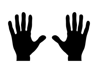 Realistic Hand with Wrist Silhouette Icons. Vector Image.