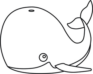 whale line icon vector