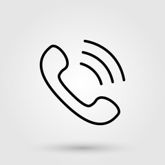 Phone call icon in line design style. Call symbol for customer support concept, websites, apps and UI design.