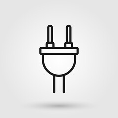 Obraz premium Plug icon in line design style. Electricity, energy symbol for ecology concept. Line design plug for websites, apps and UI design.