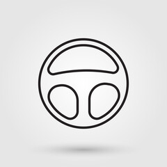 Steering wheel icon. Design element for games, websites, apps and UI design.