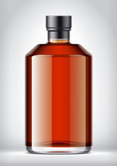 Glass Bottle on background with Foil. 