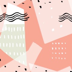 Colorful shapes and lines abstract design pattern