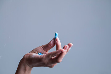 Woman hand pills. Pills. Background. Medicine. Medical. 