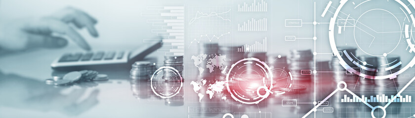 Website banner, Investment dashboard. Diagram Graph Stock Trading transparent business background