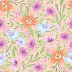 abstract colorful flowers design pattern artwork