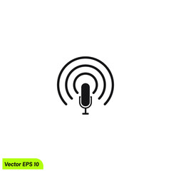microphone icon podcast symbol simple design element