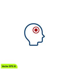 head icon dizzy symbol simple design element