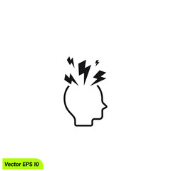 head icon dizzy symbol simple design element