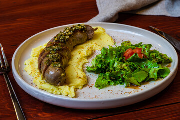 Homemade sausage and vegetable